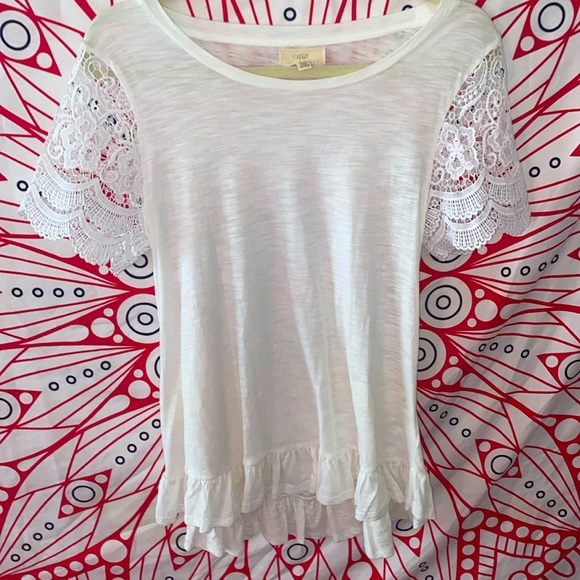 Cupid White Lace Tee - Picture 1 of 3